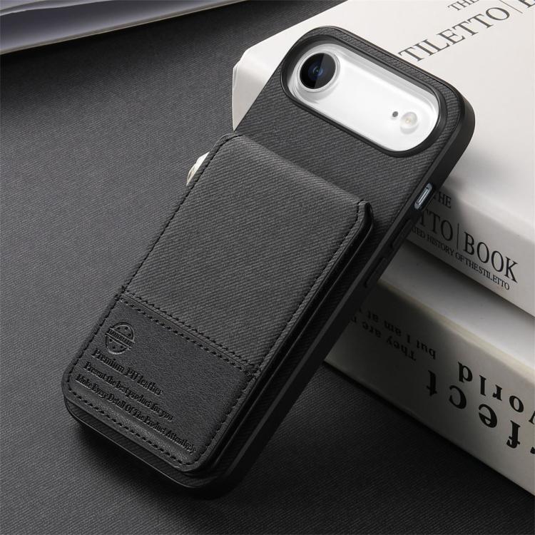 Twill Fabric Leather Vertical Flip RFID Card Bag Phone Case