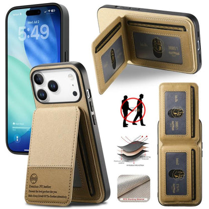 Twill Fabric Leather Vertical Flip RFID Card Bag Phone Case