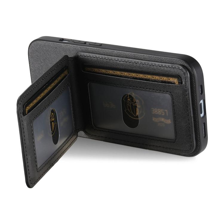 Twill Fabric Leather Vertical Flip RFID Card Bag Phone Case