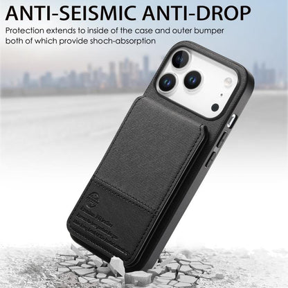 Twill Fabric Leather Vertical Flip RFID Card Bag Phone Case