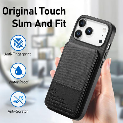 Twill Fabric Leather Vertical Flip RFID Card Bag Phone Case