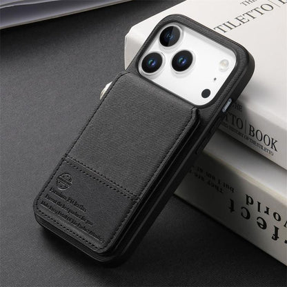 Twill Fabric Leather Vertical Flip RFID Card Bag Phone Case