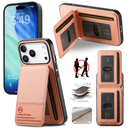 Twill Fabric Leather Vertical Flip RFID Card Bag Phone Case, For iPhone 17e / 16e, For iPhone 17 Pro Max, For iPhone 17 Pro