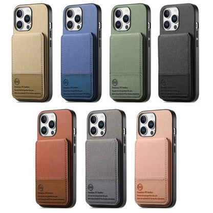 Twill Fabric Leather Vertical Flip RFID Card Bag Phone Case