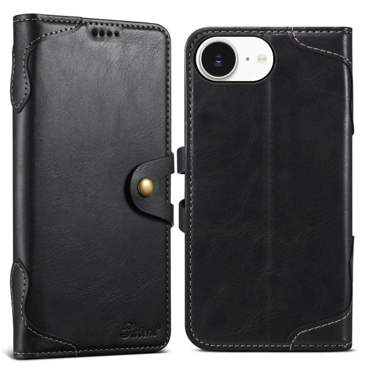 Suteni Q-03 Oil Wax Magnetic Clasp Leather Phone Case, For iPhone 16e, For iPhone 16 Pro Max, For iPhone 16 Pro, For iPhone 16 Plus, For iPhone 16, For iPhone 15 Pro Max