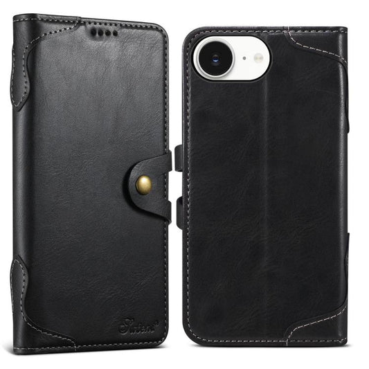 Suteni Q-03 Oil Wax Magnetic Clasp Leather Phone Case, For iPhone 16e, For iPhone 16 Pro Max, For iPhone 16 Pro, For iPhone 16 Plus, For iPhone 16, For iPhone 15 Pro Max