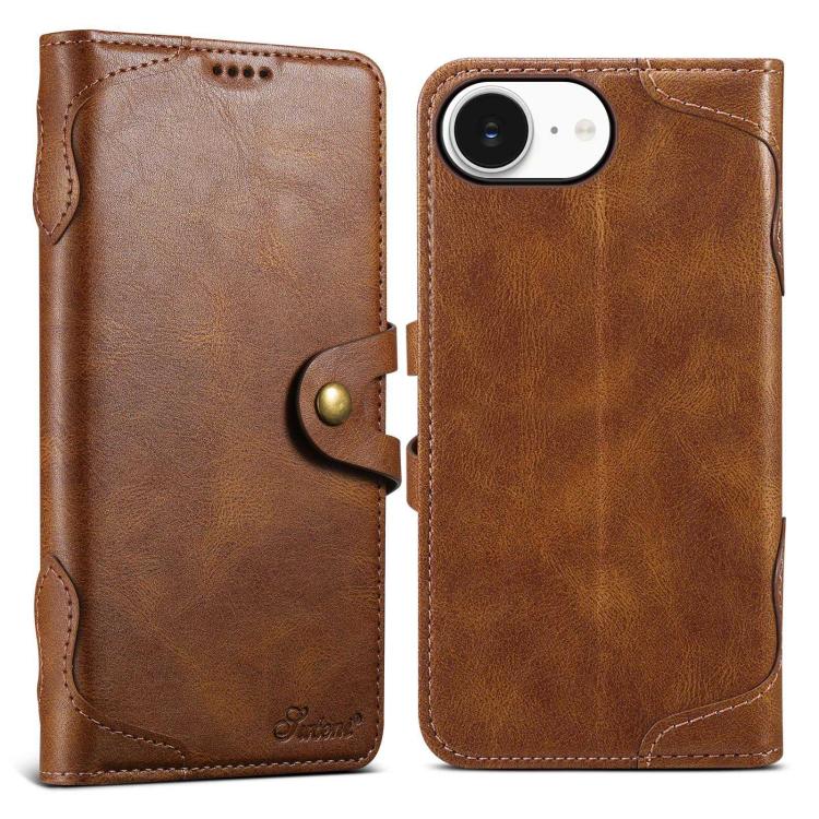 Suteni Q-03 Oil Wax Magnetic Clasp Leather Phone Case, For iPhone 16e, For iPhone 16 Pro Max, For iPhone 16 Pro, For iPhone 16 Plus, For iPhone 16, For iPhone 15 Pro Max