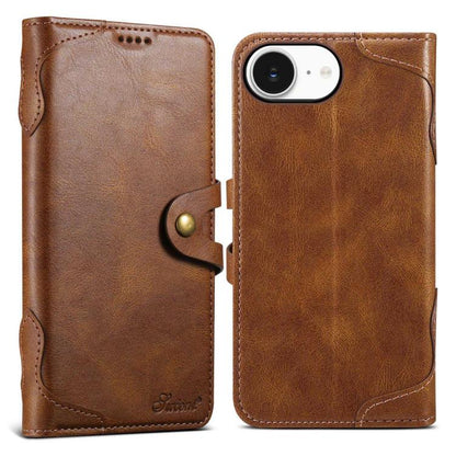Suteni Q-03 Oil Wax Magnetic Clasp Leather Phone Case, For iPhone 16e, For iPhone 16 Pro Max, For iPhone 16 Pro, For iPhone 16 Plus, For iPhone 16, For iPhone 15 Pro Max