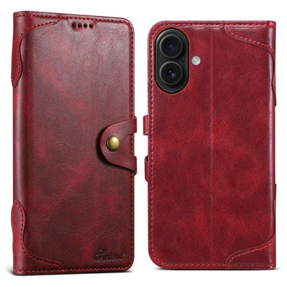 Suteni Q-03 Oil Wax Magnetic Clasp Leather Phone Case, For iPhone 16e, For iPhone 16 Pro Max, For iPhone 16 Pro, For iPhone 16 Plus, For iPhone 16, For iPhone 15 Pro Max