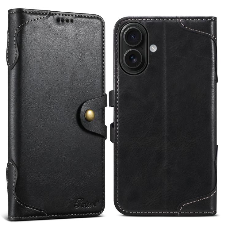 Suteni Q-03 Oil Wax Magnetic Clasp Leather Phone Case, For iPhone 16e, For iPhone 16 Pro Max, For iPhone 16 Pro, For iPhone 16 Plus, For iPhone 16, For iPhone 15 Pro Max