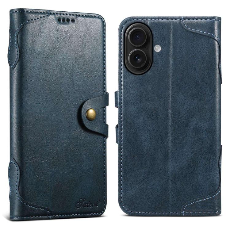 Suteni Q-03 Oil Wax Magnetic Clasp Leather Phone Case, For iPhone 16e, For iPhone 16 Pro Max, For iPhone 16 Pro, For iPhone 16 Plus, For iPhone 16, For iPhone 15 Pro Max