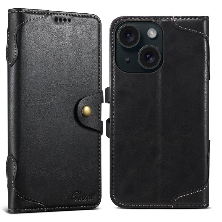 Suteni Q-03 Oil Wax Magnetic Clasp Leather Phone Case, For iPhone 15 Pro, For iPhone 15 Plus, For iPhone 15, For iPhone 14 Plus, For iPhone 14, For iPhone 14 Pro