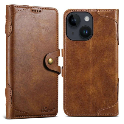 Suteni Q-03 Oil Wax Magnetic Clasp Leather Phone Case, For iPhone 15 Pro, For iPhone 15 Plus, For iPhone 15, For iPhone 14 Plus, For iPhone 14, For iPhone 14 Pro