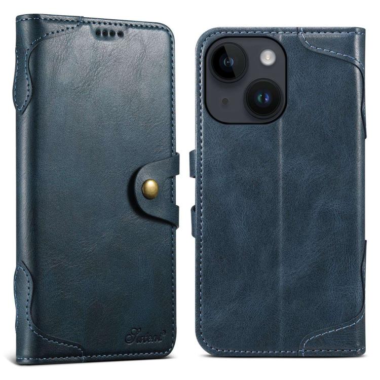 Suteni Q-03 Oil Wax Magnetic Clasp Leather Phone Case, For iPhone 15 Pro, For iPhone 15 Plus, For iPhone 15, For iPhone 14 Plus, For iPhone 14, For iPhone 14 Pro