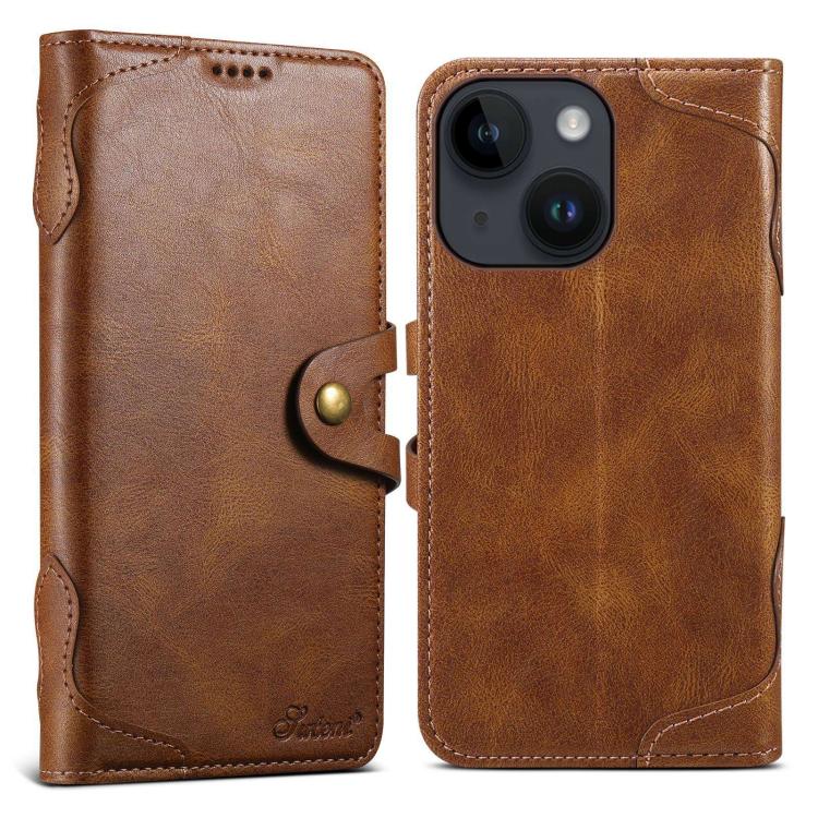 Suteni Q-03 Oil Wax Magnetic Clasp Leather Phone Case, For iPhone 14 Pro Max, For iPhone 13 Pro Max, For iPhone 13 Pro, For iPhone 13, For iPhone 13 mini, For iPhone 12 Pro