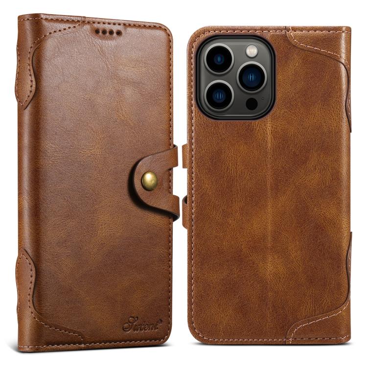 Suteni Q-03 Oil Wax Magnetic Clasp Leather Phone Case, For iPhone 12 Pro Max, For iPhone 12 mini, For iPhone 7 / 8 / SE 2022, For iPhone 11 Pro Max, For iPhone 11, For iPhone 11 Pro