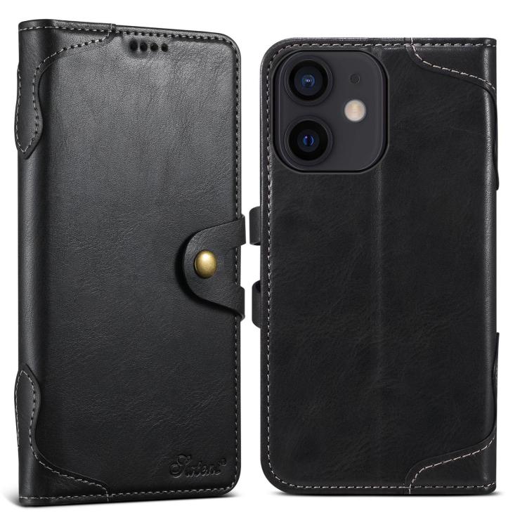 Suteni Q-03 Oil Wax Magnetic Clasp Leather Phone Case, For iPhone 12 Pro Max, For iPhone 12 mini, For iPhone 7 / 8 / SE 2022, For iPhone 11 Pro Max, For iPhone 11, For iPhone 11 Pro