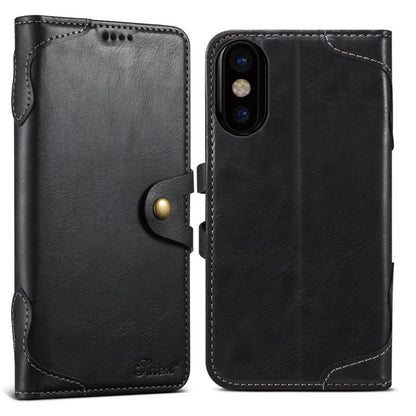 Suteni Q-03 Oil Wax Magnetic Clasp Leather Phone Case, For iPhone X / XS, For iPhone XR, For iPhone XS Max, For iPhone 8 Plus / 7 Plus