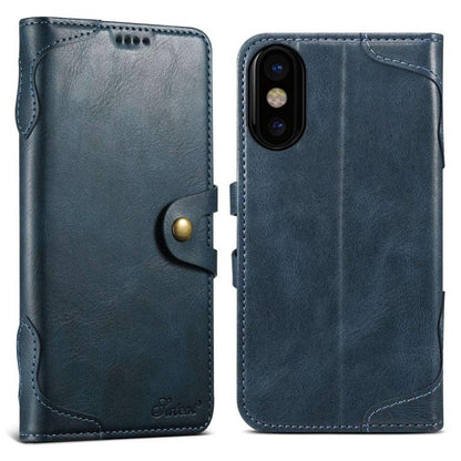 Suteni Q-03 Oil Wax Magnetic Clasp Leather Phone Case, For iPhone X / XS, For iPhone XR, For iPhone XS Max, For iPhone 8 Plus / 7 Plus