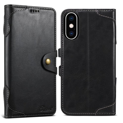 Suteni Q-03 Oil Wax Magnetic Clasp Leather Phone Case, For iPhone X / XS, For iPhone XR, For iPhone XS Max, For iPhone 8 Plus / 7 Plus