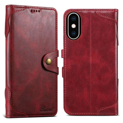 Suteni Q-03 Oil Wax Magnetic Clasp Leather Phone Case, For iPhone X / XS, For iPhone XR, For iPhone XS Max, For iPhone 8 Plus / 7 Plus