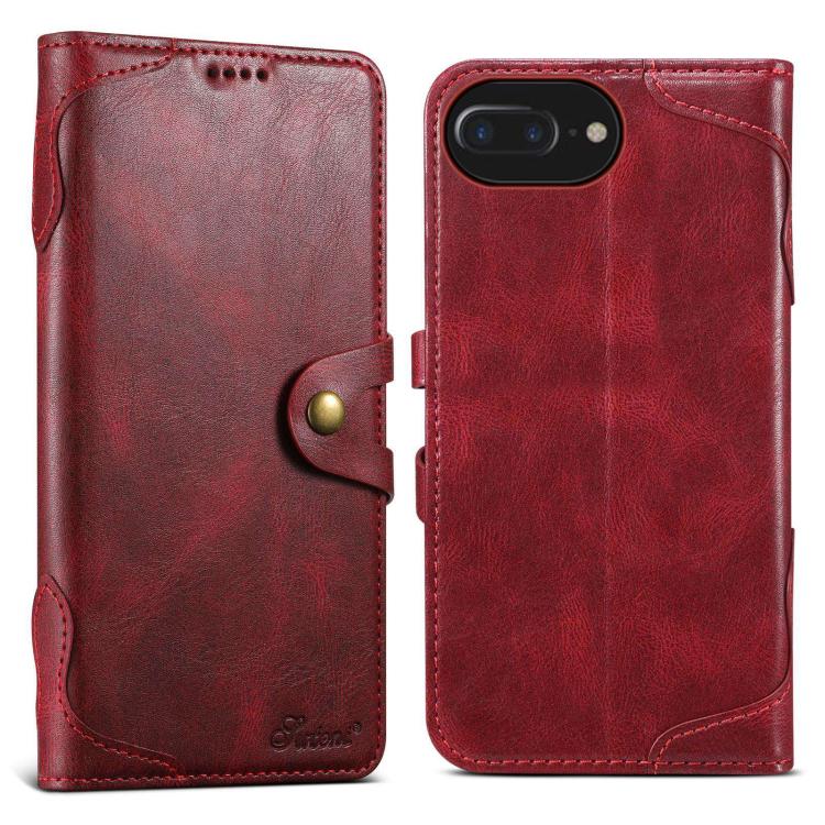 Suteni Q-03 Oil Wax Magnetic Clasp Leather Phone Case, For iPhone X / XS, For iPhone XR, For iPhone XS Max, For iPhone 8 Plus / 7 Plus