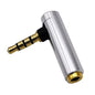 JUNSUNMAY 90 Degree Right Angle 3.5mm TRRS Male to Female Audio Adapter Connector