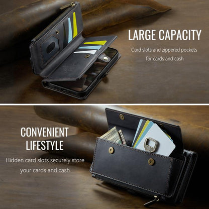 CaseMe C39 RFID Blocking Zipper Wallet Leather Phone Case with Crossbody Strap