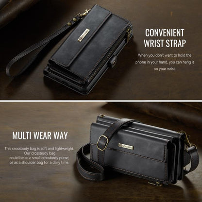 CaseMe C39 RFID Blocking Zipper Wallet Leather Phone Case with Crossbody Strap