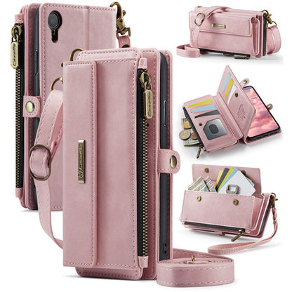 CaseMe C39 RFID Blocking Zipper Wallet Leather Phone Case with Crossbody Strap, For iPhone X / XS, For iPhone XR, For iPhone XS Max, For iPhone 7 Plus / 8 Plus