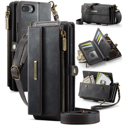 CaseMe C39 RFID Blocking Zipper Wallet Leather Phone Case with Crossbody Strap, For iPhone X / XS, For iPhone XR, For iPhone XS Max, For iPhone 7 Plus / 8 Plus