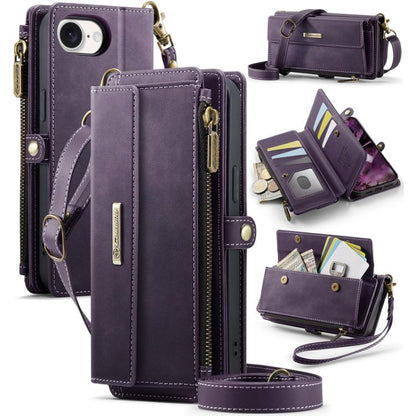 CaseMe C39 RFID Blocking Zipper Wallet Leather Phone Case with Crossbody Strap, For iPhone 18 Pro / 17 Pro, For iPhone 18 Pro Max / 17 Pro Max, For iPhone 17e / 16e, For iPhone 17