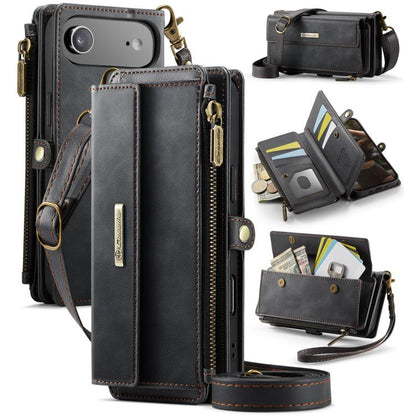 CaseMe C39 RFID Blocking Zipper Wallet Leather Phone Case with Crossbody Strap, For iPhone Air, For iPhone 16 Pro Max, For iPhone 16 Pro, For iPhone 16 Plus