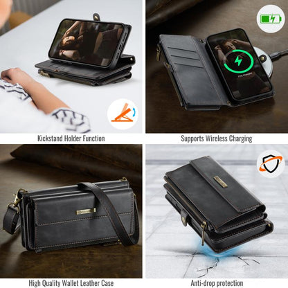 CaseMe C39 RFID Blocking Zipper Wallet Leather Phone Case with Crossbody Strap, For iPhone 18 Pro / 17 Pro, For iPhone 18 Pro Max / 17 Pro Max, For iPhone 17e / 16e, For iPhone 17