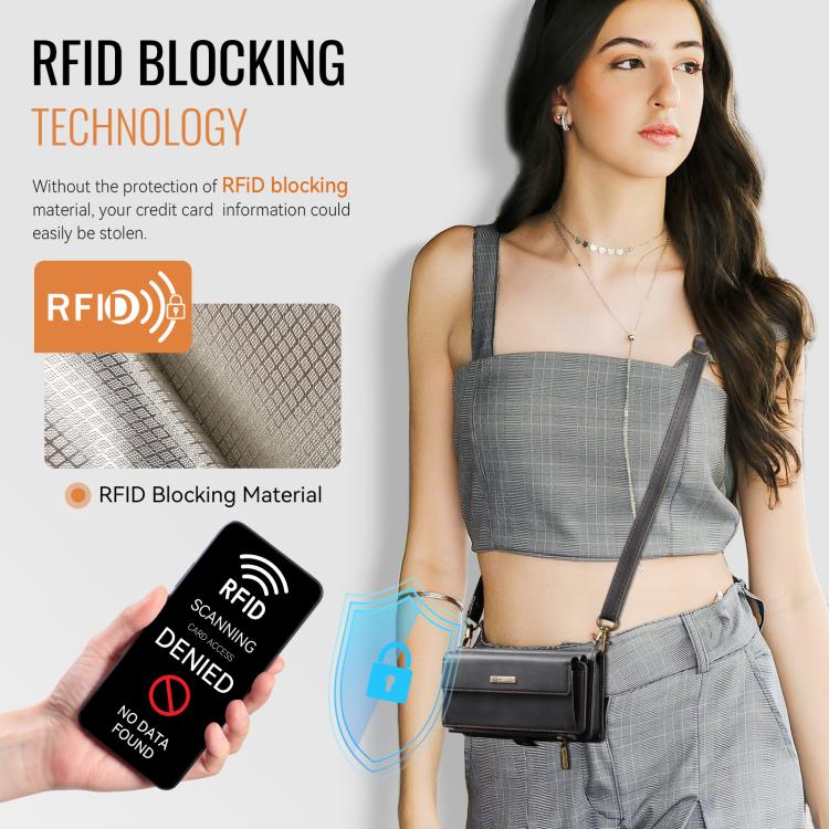 CaseMe C39 RFID Blocking Zipper Wallet Leather Phone Case with Crossbody Strap, For iPhone 18 Pro / 17 Pro, For iPhone 18 Pro Max / 17 Pro Max, For iPhone 17e / 16e, For iPhone 17