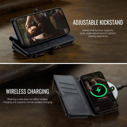 CaseMe C39 RFID Blocking Zipper Wallet Leather Phone Case with Crossbody Strap