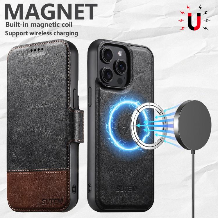 Suteni Q06 2-in-1 Multi-function Detachable Wallet MagSafe Phone Case, For iPhone 14, For iPhone 14 Pro, For iPhone 14 Pro Max, For iPhone 13 Pro Max, For iPhone 13 Pro, For iPhone 13, For iPhone 12, For iPhone 12 Pro Max