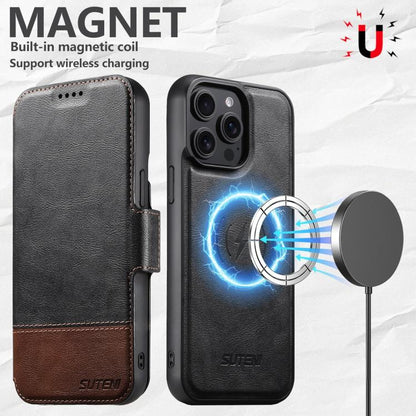 Suteni Q06 2-in-1 Multi-function Detachable Wallet MagSafe Phone Case, For iPhone 12 Pro