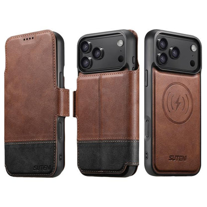 Suteni Q06 2-in-1 Multi-function Detachable Wallet MagSafe Phone Case, For iPhone 18, For iPhone 18 Pro, For iPhone 18 Pro Max, For iPhone 17 Pro Max, For iPhone 17 Pro, For iPhone 17, For iPhone Air, For iPhone 16 Pro Max