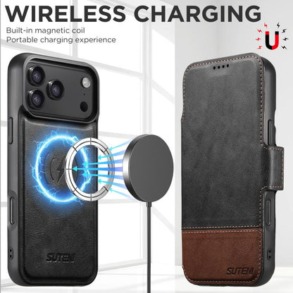 Suteni Q06 2-in-1 Multi-function Detachable Wallet MagSafe Phone Case, For iPhone 18, For iPhone 18 Pro, For iPhone 18 Pro Max, For iPhone 17 Pro Max, For iPhone 17 Pro, For iPhone 17, For iPhone Air, For iPhone 16 Pro Max