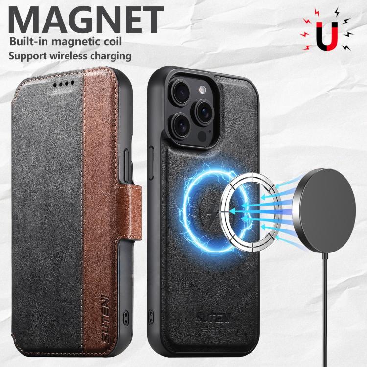 Suteni Q07 2-in-1 Multi-function Detachable Wallet MagSafe Phone Case, For iPhone 12 Pro