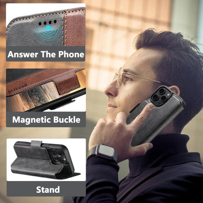 Suteni Q07 2-in-1 Multi-function Detachable Wallet MagSafe Phone Case, For iPhone 12 Pro