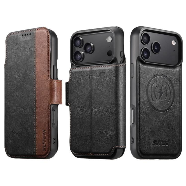 Suteni Q07 2-in-1 Multi-function Detachable Wallet MagSafe Phone Case, For iPhone 18, For iPhone 18 Pro, For iPhone 18 Pro Max, For iPhone 17 Pro Max, For iPhone 17 Pro, For iPhone 17, For iPhone Air, For iPhone 16 Pro Max