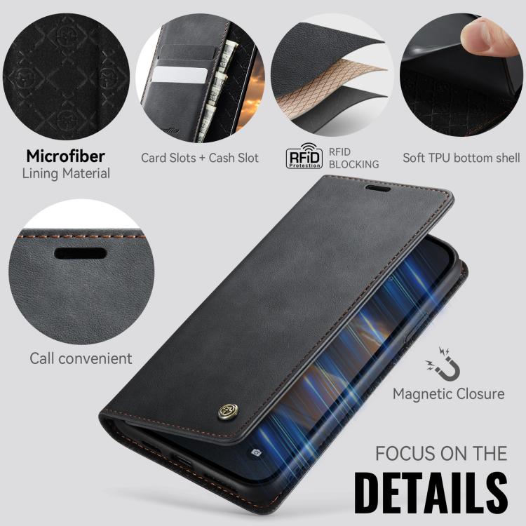 CaseMe 033 Calf Leather Lining Microfibre RFID Blocking Phone Case