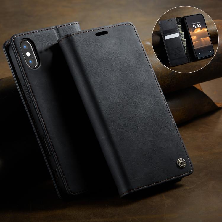 CaseMe 033 Calf Leather Lining Microfibre RFID Blocking Phone Case, For iPhone X / XS, For iPhone XR, For iPhone XS Max, For iPhone 7 Plus / 8 Plus