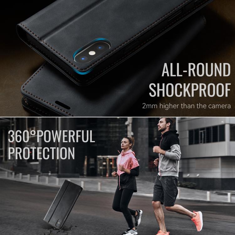 CaseMe 033 Calf Leather Lining Microfibre RFID Blocking Phone Case, For iPhone X / XS, For iPhone XR, For iPhone XS Max, For iPhone 7 Plus / 8 Plus