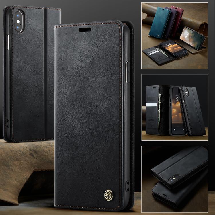 CaseMe 033 Calf Leather Lining Microfibre RFID Blocking Phone Case, For iPhone X / XS, For iPhone XR, For iPhone XS Max, For iPhone 7 Plus / 8 Plus