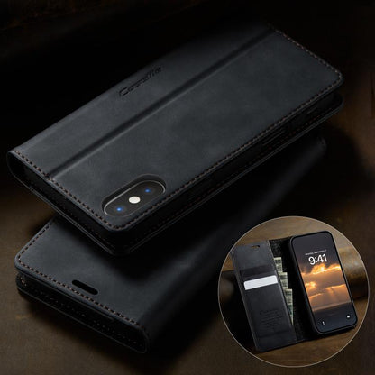 CaseMe 033 Calf Leather Lining Microfibre RFID Blocking Phone Case, For iPhone X / XS, For iPhone XR, For iPhone XS Max, For iPhone 7 Plus / 8 Plus