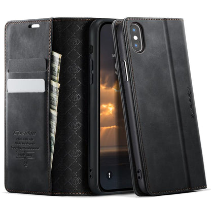CaseMe 033 Calf Leather Lining Microfibre RFID Blocking Phone Case, For iPhone X / XS, For iPhone XR, For iPhone XS Max, For iPhone 7 Plus / 8 Plus