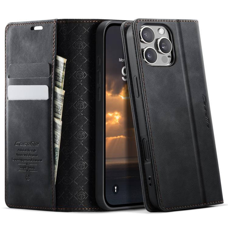CaseMe 033 Calf Leather Lining Microfibre RFID Blocking Phone Case, For iPhone Air, For iPhone 16 Pro Max, For iPhone 16 Pro, For iPhone 16 Plus